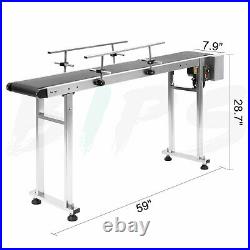 Electric PVC Belt Conveyor Machine With Stainless Steel Double Guardrail Sale