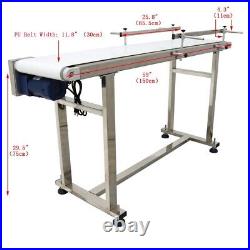 Flat Conveyor Belt Systems 59x11.8 PU Belt Conveyor Motorized Food Grade 120W