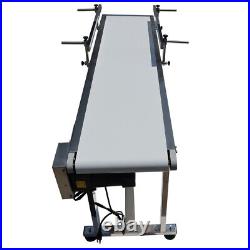 Food Grade Electric Belt Conveyor Double Guardrail Speed Adjustable 59 x 11.8