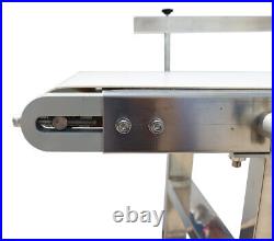 Food Grade Electric Belt Conveyor Double Guardrail Speed Adjustable 59 x 11.8