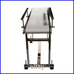 Food/ Medicine Belt Conveyor White PU Belt Adjustable Height Speed 0-20m