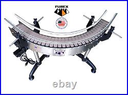 Furex Stainless Steel 4.5 90 Degrees L-Shape Curved Conveyor with Plastic Belt