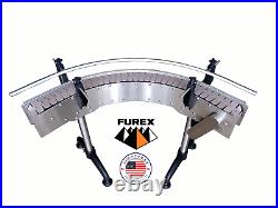 Furex Stainless Steel 7.5 90 Degrees L-Shape Curved Conveyor with Plastic Belt