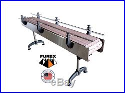 Furex Stainless Steel 8' x 12 Wide Inline Conveyor with Plastic Table Top Belt