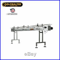 Globaltek 10'x4.5 S/S Sanitary Raised Bed Conveyor with Table Top Plastic Belt