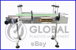 Globaltek 6' x 7.5 Dual Lane SS Conveyor with Table Top Plastic Belt