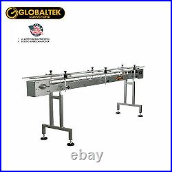Globaltek 8'x4.5 S/S Sanitary Raised Bed Conveyor with Table Top Plastic Belt