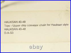 Hauksan 13 x 18' Steel Cleated Chip Conveyor Belt Double Pitch Roller Chain