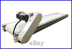 INTBUYING Belt Conveyor White Rubber PVC 59x 7.8 Belt, Variable Speed Drive