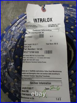 INTRALOX 900 FLAT TOP ACETAL BLUE CONVEYOR BELT 24 x 50 Ft Long 57981608/14145