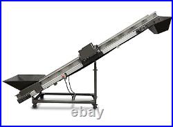 Industrial Granulator Conveyor Belt 6' to 8' Incline With Cross Belt Magnet
