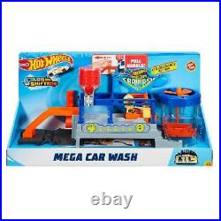 Mega Car Wash Hot Wheels Color Change Belt Track Conveyer Water Action Toy Game