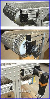 NEW 13'L 18W SS Chain-Belt Food-Grade Conveyor with Servo-Motor T-Slot Encoder