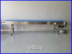 NEW! Globaltek 14'x18 S/S Conveyor With Modular Plastic Belt, with H-Stand