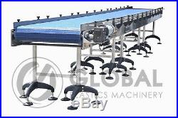 NEW! Globaltek Stainless Steel Conveyor 25' x 32 with Plastic Interlocking Belt