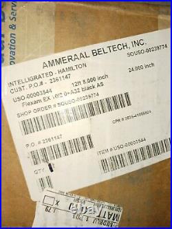 New Ammeraal Flexam 12ft X 8.00 X 24 Wide Ribbed Conveyor Belt Ex 10/2 0+a32