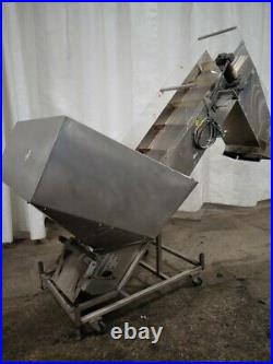 New England Machinery Stainless Steel Incline Cleated Belt Conveyor