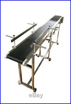 New Foldable Electric Conveyor PVC Belt 110V Size 82.6''x7.87'' with 2 Guardrails