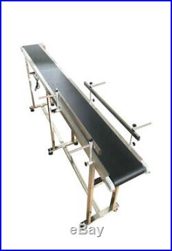 New Foldable Electric Conveyor PVC Belt 110V Size 82.6''x7.87'' with 2 Guardrails