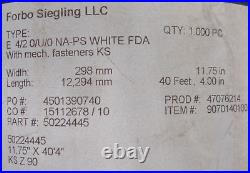 New Forbo Siegling 50224445 Conveyor Belt E4/20/u/0 Naps White W=11.75 L=40' 4