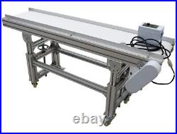 New Length59 inch Width 11.8 inch PU Food Grade Belt Conveyor 110V Adjust Height
