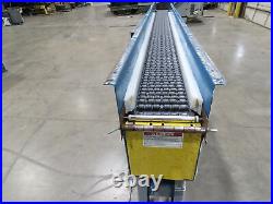 New London Engineering 8x 10' Plastic Roller Belt Accumulating Conveyor 30 FPM