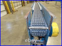 New London Engineering 8x 10' Plastic Roller Belt Accumulating Conveyor 30 FPM