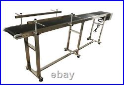 Open box! Electric PVC Belt Conveyor Machine Double Guardrails 110V 82.6L7.8W