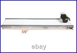 PVC Belt Conveyor Mesa 110V White 59inch Length 7.8inch Width 0-20m/min New
