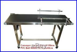 PVC Flat Conveyor Belt System for Transport Length 59'' Belt Width 15.7'' 110V