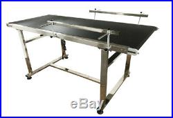 Packaging Machine 59x24 Black PVC Belt Conveyor Flat Running 150x60 cm