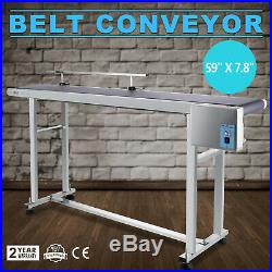 Power Slider Bed PVC Belt Electric Conveyor Guardrail Top-Grade 59''X 7.8'