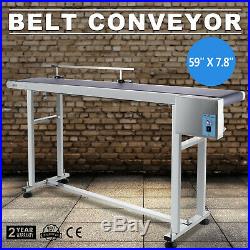 Power Slider Bed PVC Belt Electric Conveyor Laser Machine Guardrail 59''X 7.8'