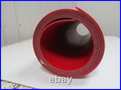 Red Urethane Smooth Top Woven Back Conveyor Belt 42.25x17' Long 3/16 Thick