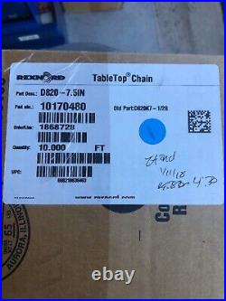 Rexnord D820K7- 1/2G, 10170480 Table Top Conveyor Belt Chain, 10ft, New In Box