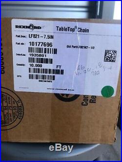 Rexnord LF821K7-1/2, 10177696 Table Top Conveyor Belt Chain, 10ft, New In Box