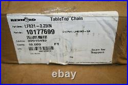 Rexnord LF831 3.25In (10177699) Table Top Conveyor Belt Chain, 10ft