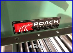 Roach 796 20' Roller Bed Conveyor with Stands, Motor & Belt New on Pallet