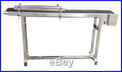 Size59''x 7.8'' 110V 60W PVC Belt Conveyor with Double Steel Guardrail