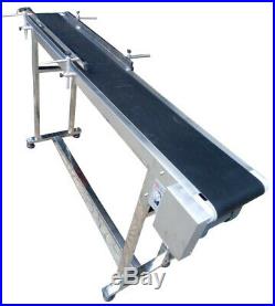 Size59''x 7.8'' 110V 60W PVC Belt Conveyor with Double Steel Guardrail