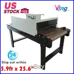 Small T-shirt Conveyor Tunnel Dryer 5.9ft Longx25.6 Belt for Screen Print 220V
