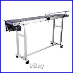 Stainless Steel Belt Conveyor 59 x 78 Inch Table 110V Powered Rubber Heavy Duty