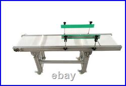 TECHTONGDA 110V 5911.8 Baffle PVC White Belt Conveyor with Double Guardrail