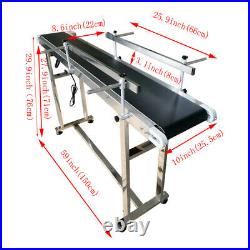 TECHTONGDA 110V 597.8 PVC Belt Conveyor Stainless Steel with Double Guardrail