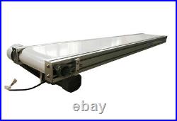 TECHTONGDA 110V 597.8 White PVC Belt Conveyor Mesa Adjustable Speed