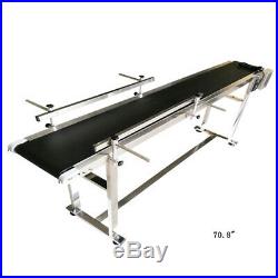 TECHTONGDA 110V 70.8 PVC Belt Conveyor with Double Guardrail Stainless Steel
