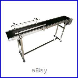 TECHTONGDA 110V 70.8 PVC Belt Conveyor with Double Guardrail Stainless Steel