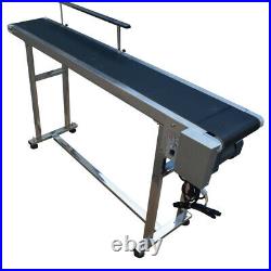 TECHTONGDA 110V Single Guardrail Stainless Steel PVC Belt Conveyor 597.8