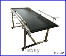 TECHTONGDA 23.6 PVC Belt Conveyor with Double Guardrails Stainless Steel