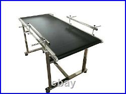 TECHTONGDA 23.6 PVC Belt Conveyor with Double Guardrails Stainless Steel 110V